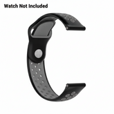 Black Grey Classic Watch Strap with Button Fastener