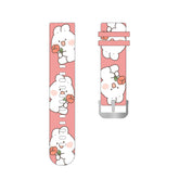 White Bunny with Flower Watch Strap