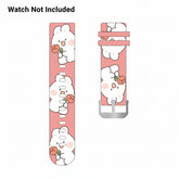 White Bunny with Flower Watch Strap