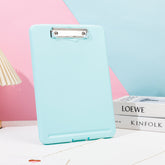 Paper Organiser File with Board Clip Light Blue