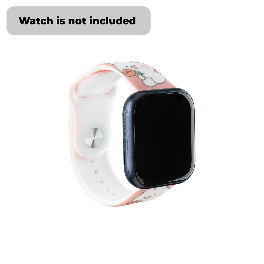 Smart Buddy Gen 6 Patterns and prints straps White Bunny with Flower with button fastener