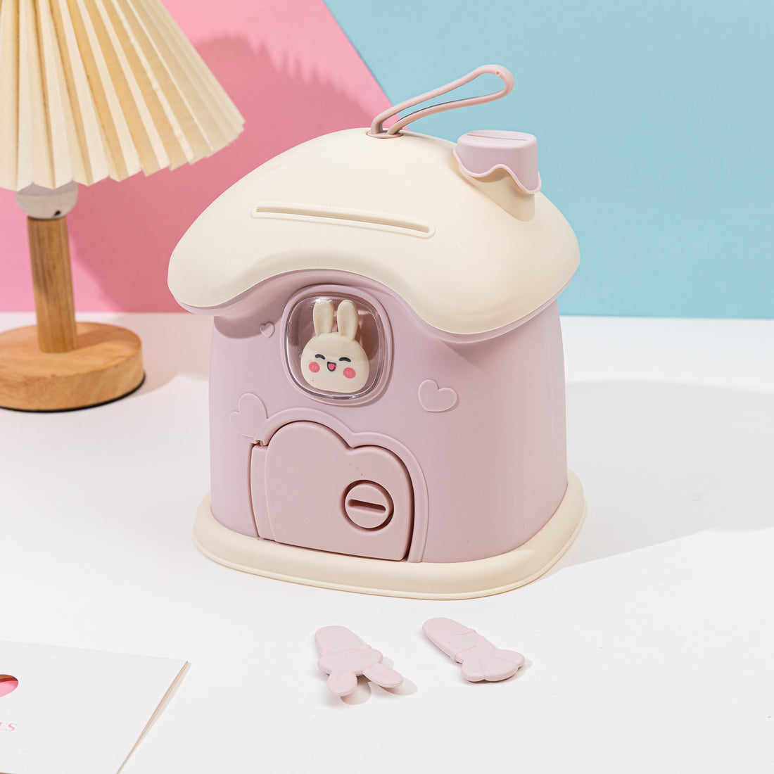 Rabbit House Money Box Baby Pink