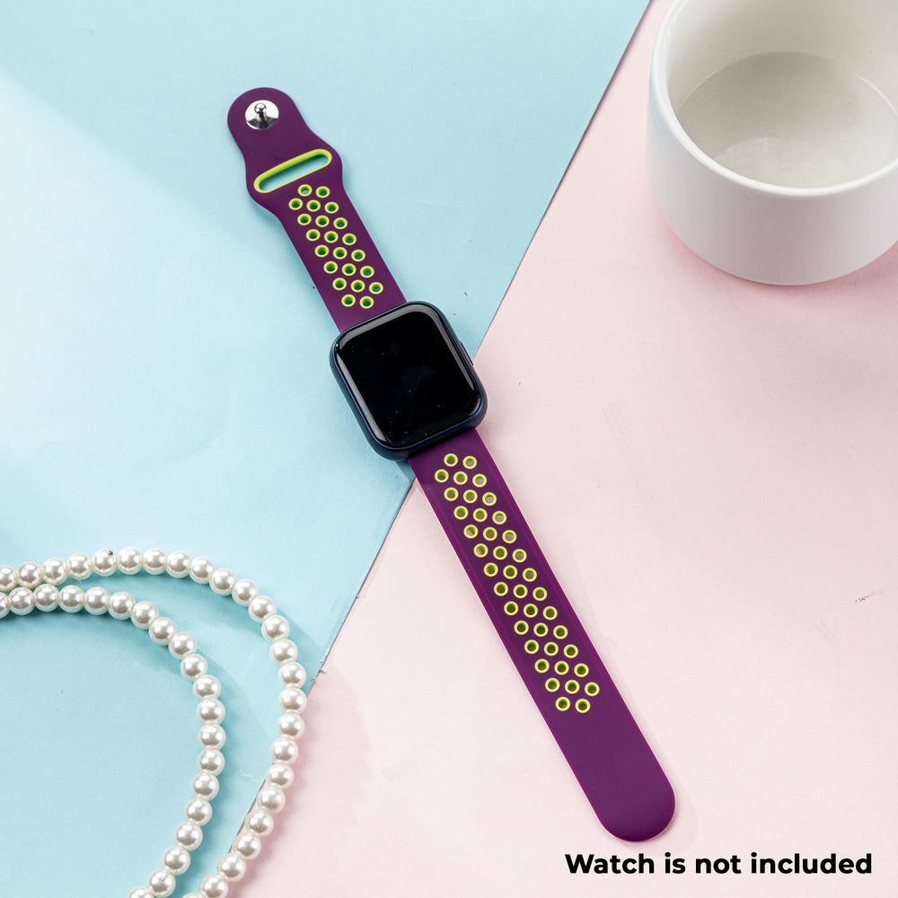 Smart Buddy Gen 6 Sports Strap Purple Green with button fastener
