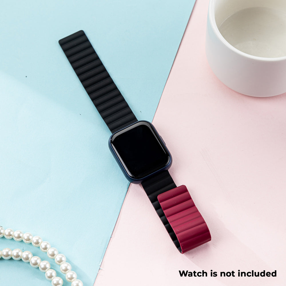 Smart Buddy Gen 6 Silicone Magnetic Strap Black Wine Red