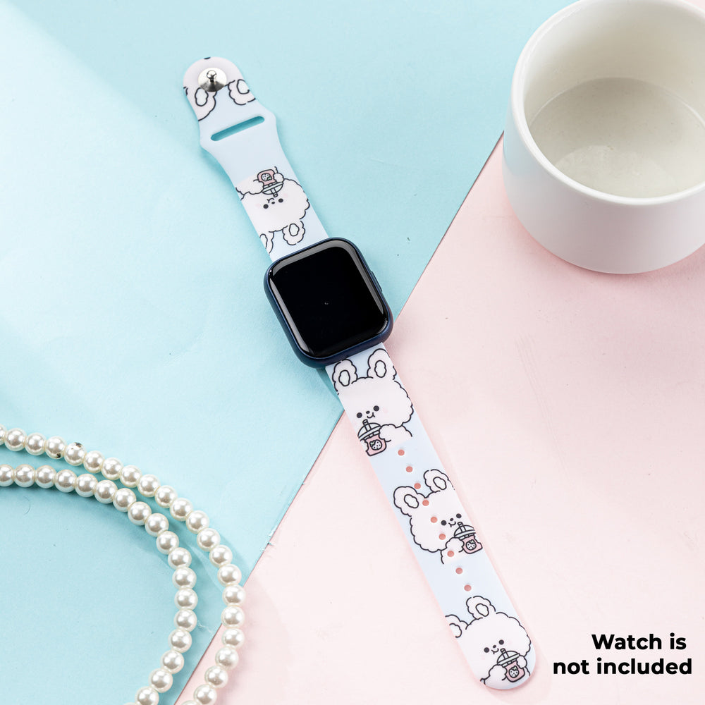 Smart Buddy Gen 6 Patterns and Prints straps Pink Bunny Drink Milktea