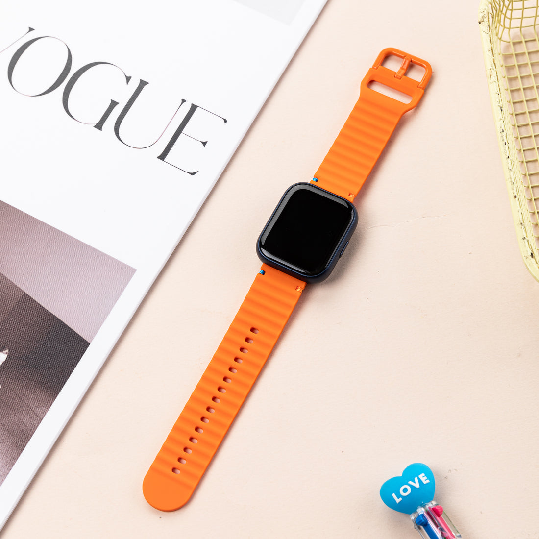 Smart Buddy Watch Gen 6 Soft Silicone Wave Strap Sports Band Orange