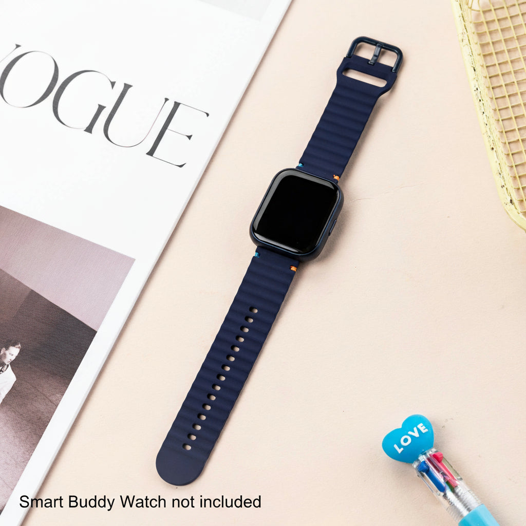 Smart Buddy Watch Gen 6 Soft Silicone Wave Strap Sports Band Midnight Blue