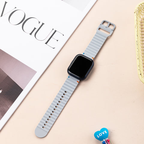 Smart Buddy Watch Gen 6 Soft Silicone Wave Strap Sports Band Light Gray