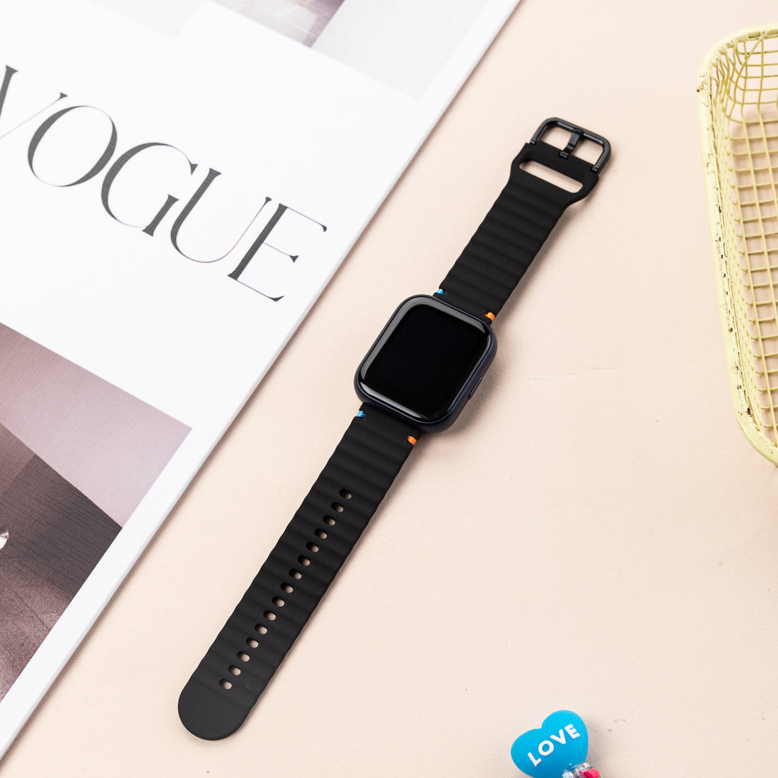 Smart Buddy Watch Gen 6 Soft Silicone Wave Strap Sports Band Black