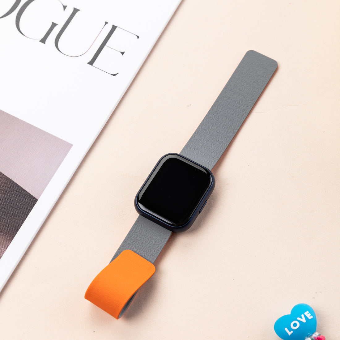 Smart Buddy Watch Gen 6 Soft Touch Magnetic Strap Gray and Orange