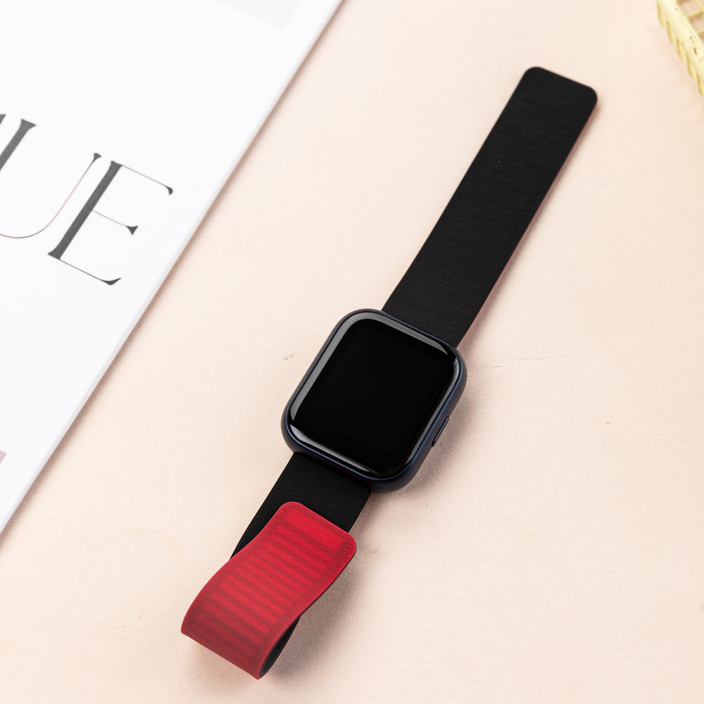 Smart Buddy Watch Gen 6 Soft Touch Magnetic Strap Black and Red