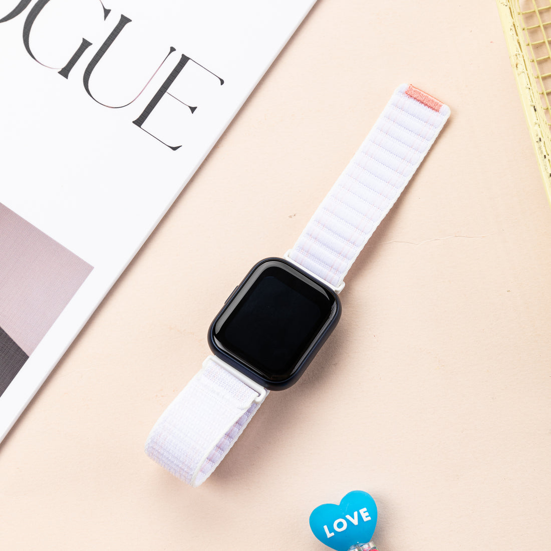 Smart Buddy Watch Gen 6 Nylon Sports Watch Band with Velcro White