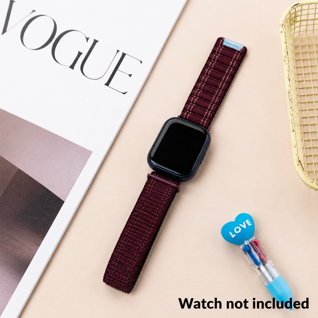 Smart Buddy Watch Gen 6 Nylon Sports Watch Band with Velcro Wine Red