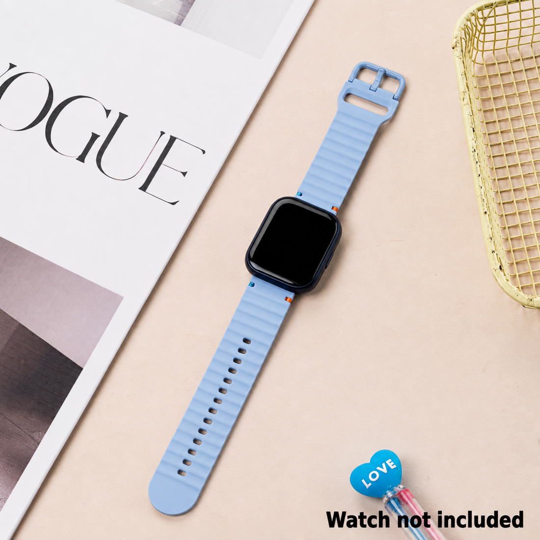 Smart Buddy Watch Gen 6 Soft Silicone Wave Strap Sports Band Baby Blue