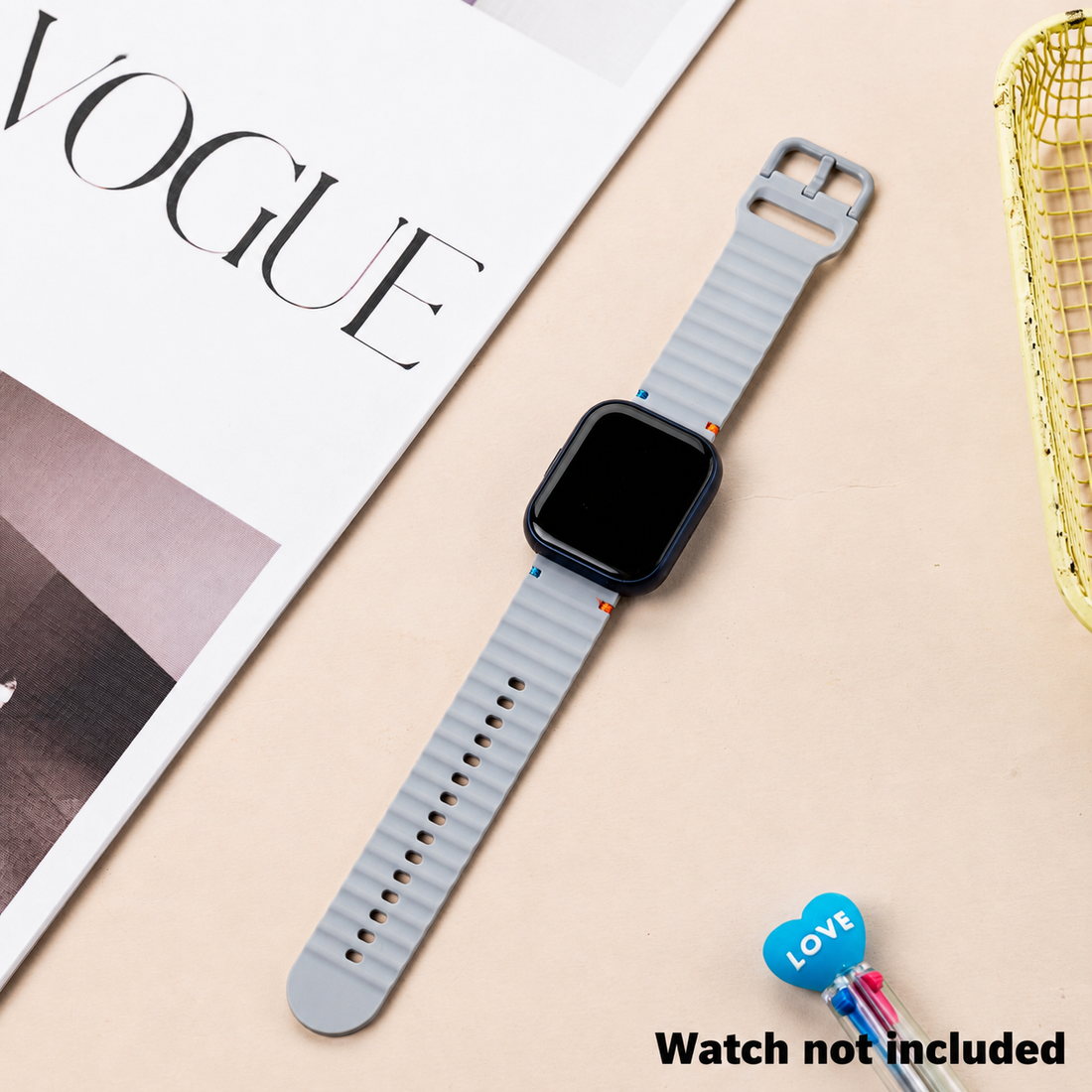 Smart Buddy Watch Gen 6 Soft Silicone Wave Strap Sports Band Light Gray