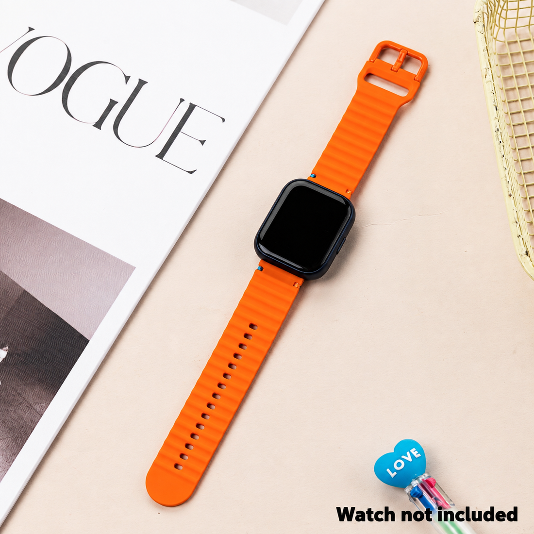 Smart Buddy Watch Gen 6 Soft Silicone Wave Strap Sports Band Orange