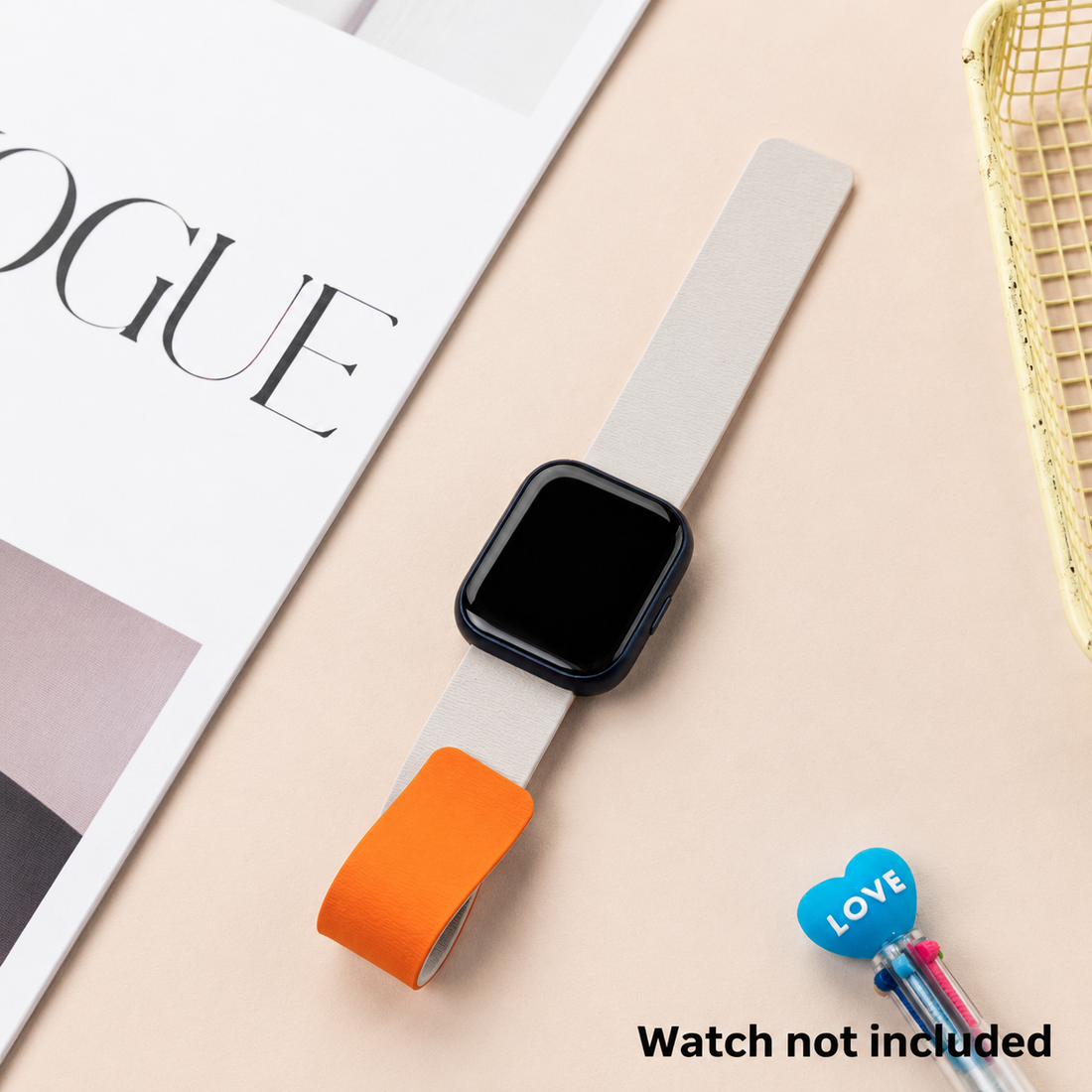Smart Buddy Watch Gen 6 Soft Touch Magnetic Strap Starlight and Orange