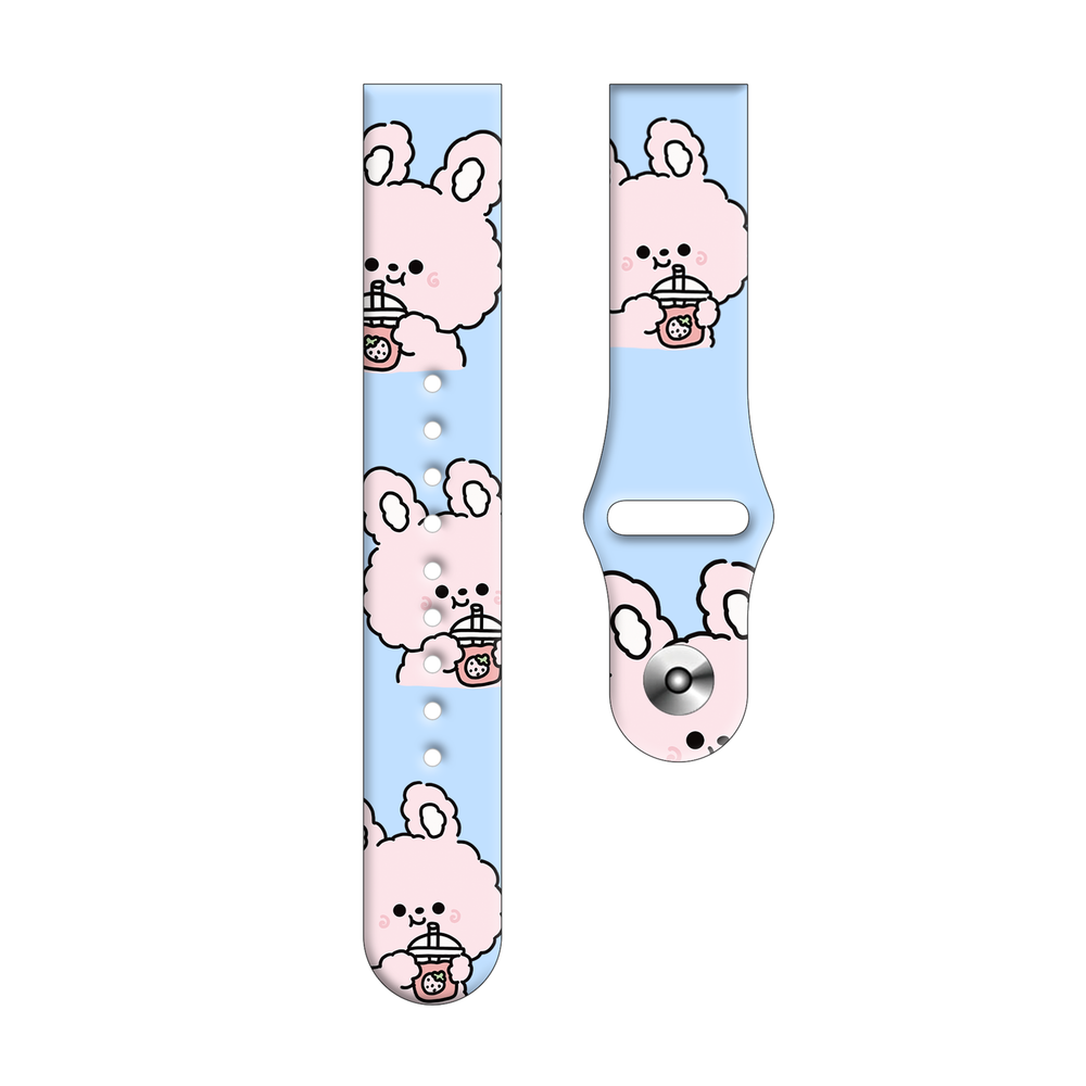 Smart Buddy Gen 6 Patterns and Prints straps Pink Bunny Drink Milktea